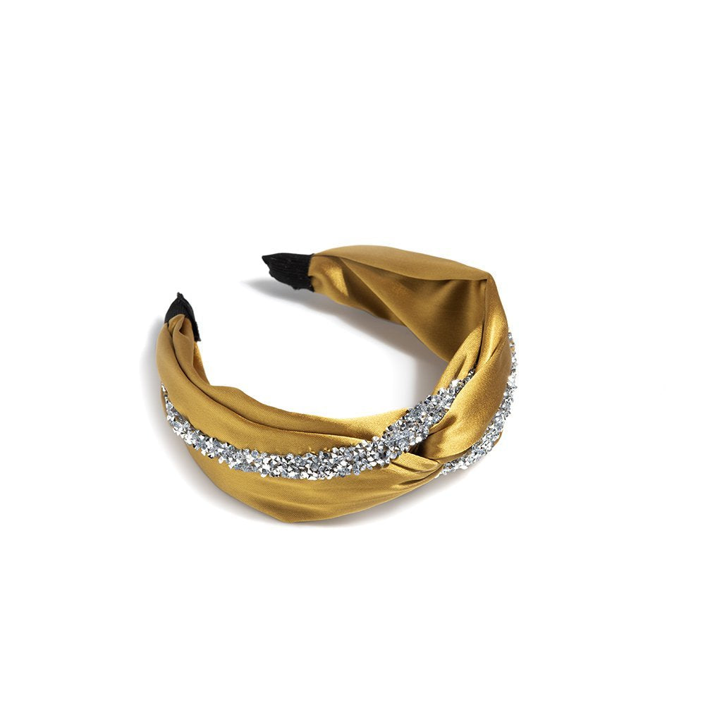 Embellished Knotted Headband,Gold