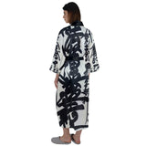 Oriental Print Maxi Satin Kimono
