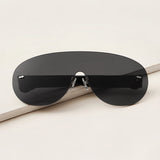 Rimless Flat Top Shield Sunglasses