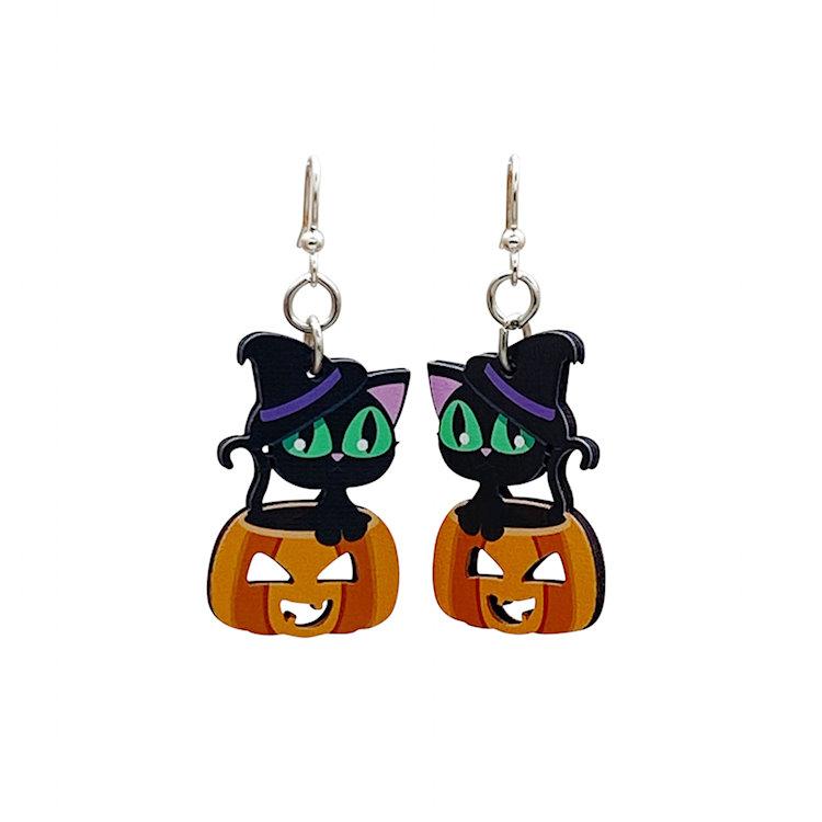 Cute Halloween Cat Earrings #1676