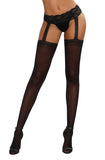 Pantyhose With Garters - One Size - Black