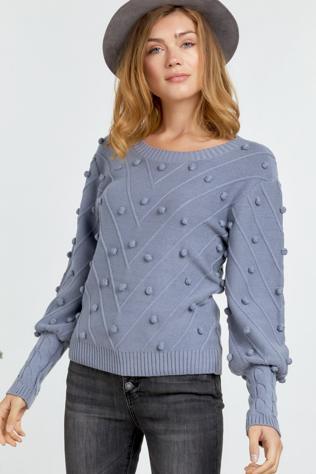 Julia - Polka Dot Textured Knitted Sweater