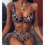 Leopard Printed Push up High Waist Swimsuit