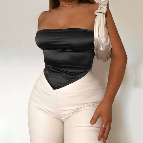 Strapless Scarf Crop Tops for Women