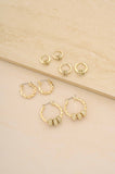 Multi Size Hoop Party 18k Gold Plated Earring Set