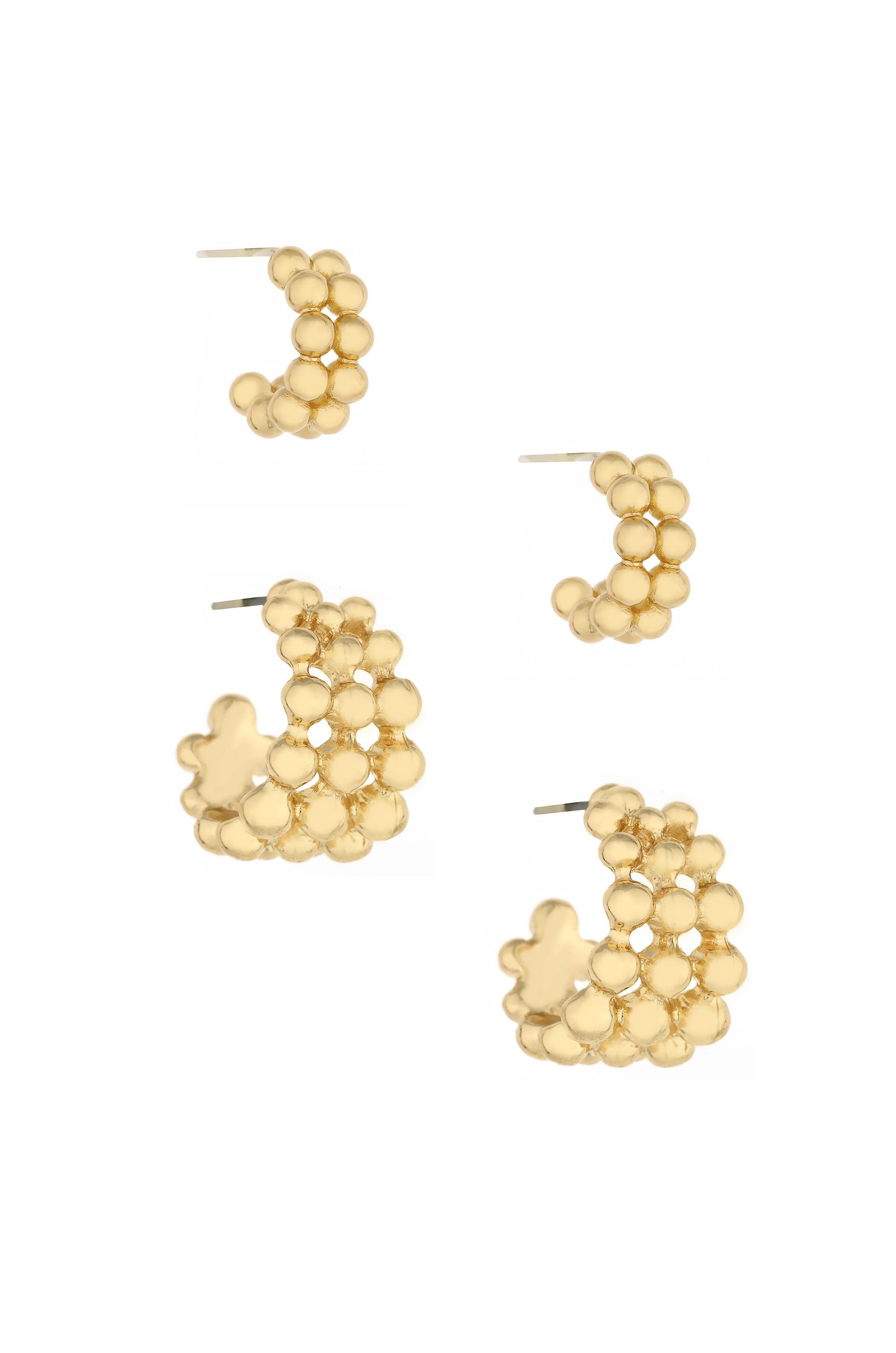 Bubble 18k Gold Plated Hoop Set