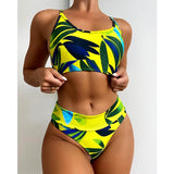 Leaf Print Swimwear Beachwear