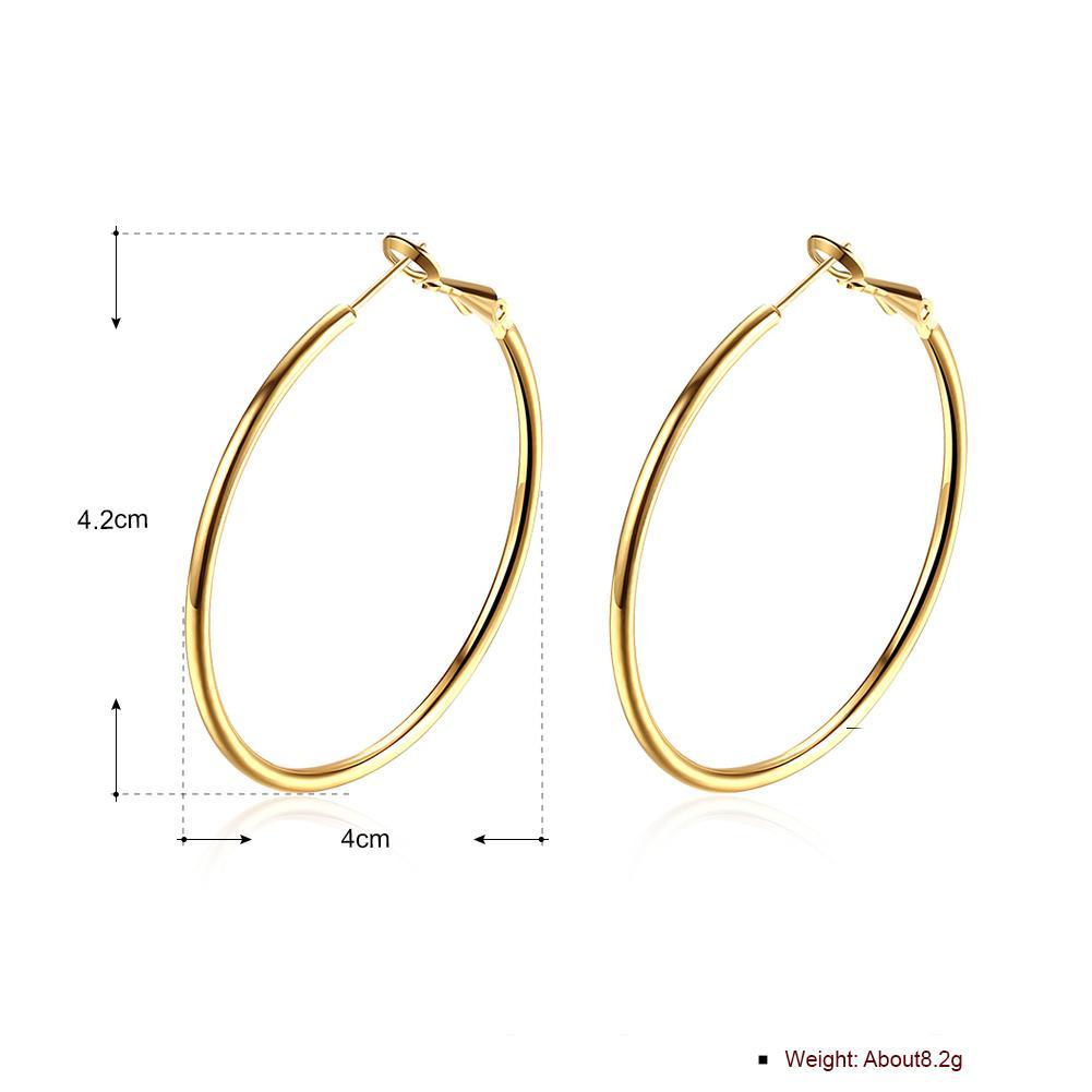 42mm Round Hoop Earring in 18K Gold Plated ITALY Made