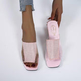 Sexy Open-toe head Slippers Rhinestone Accessories High-heeled Sandals
