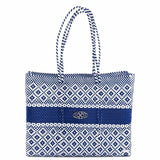 BLUE STRIPE TRAVEL TOTE BAG WITH CLUTCH