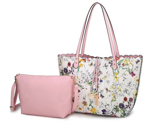 Danielle Reversible Shopper Tote Bag Crossbody Pouch