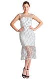 Muse Dress - Sleeveless polkadot midi mesh dress