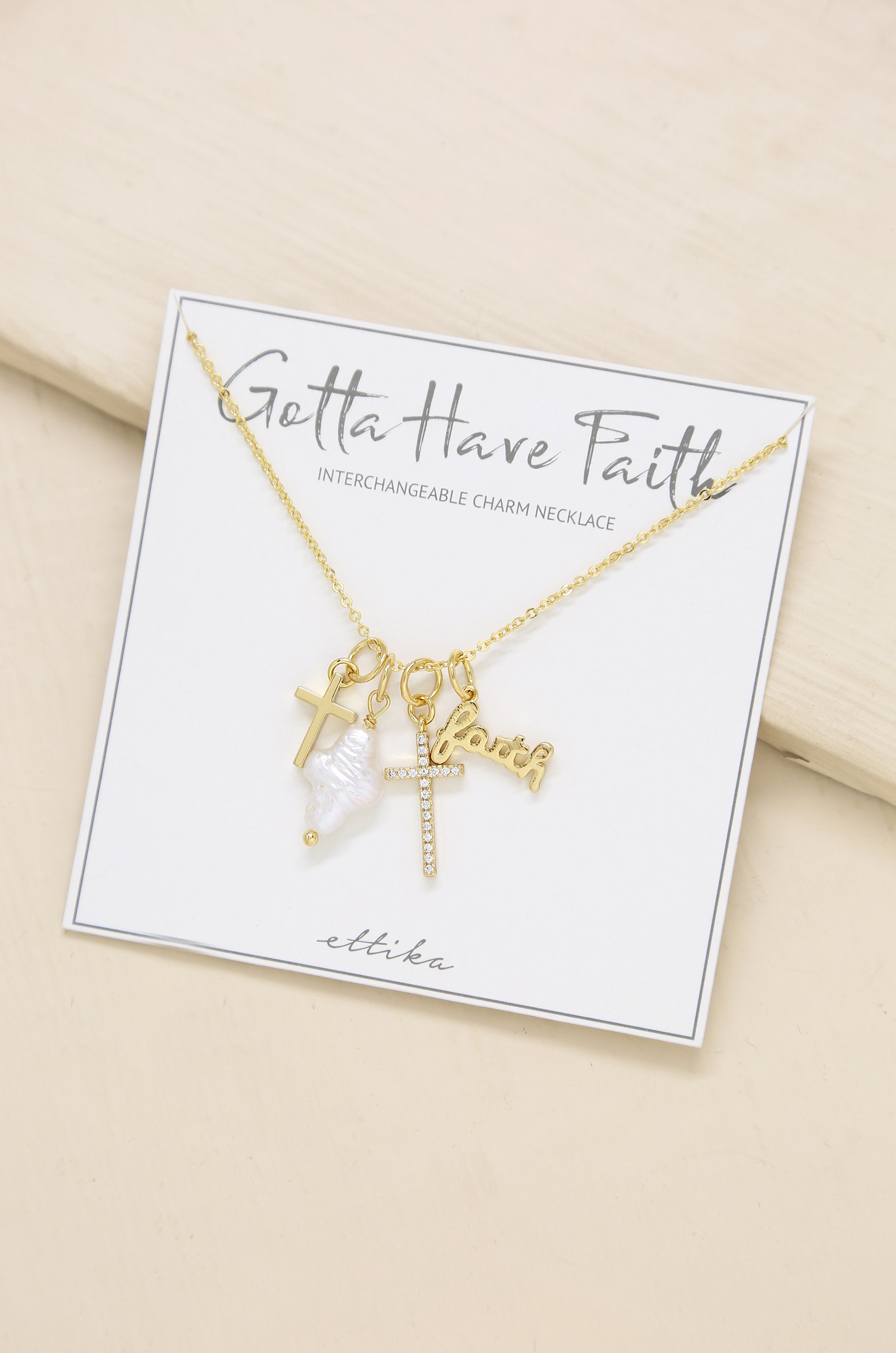 Gotta Have Faith 18k Gold Plated Interchangeable Charm Necklace