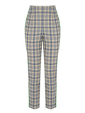 Plaid Pants with Piping Detail