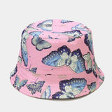 Butterfly Print Cotton Bucket Hat