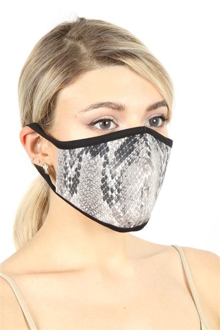 Snake Print Double Layer Contoured Face Mask