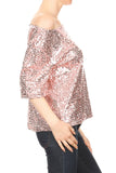 Glam Off-Shoulder Sequin Top
