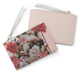 Floral Grunge Design Zipped Clutch Bag