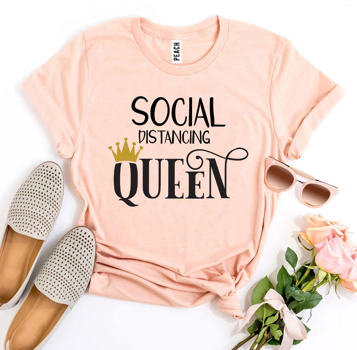 Social Distancing Queen T-shirt
