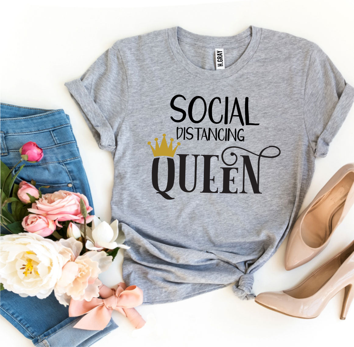 Social Distancing Queen T-shirt