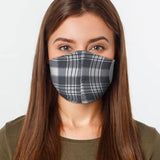 Gray Plaid Face Cover