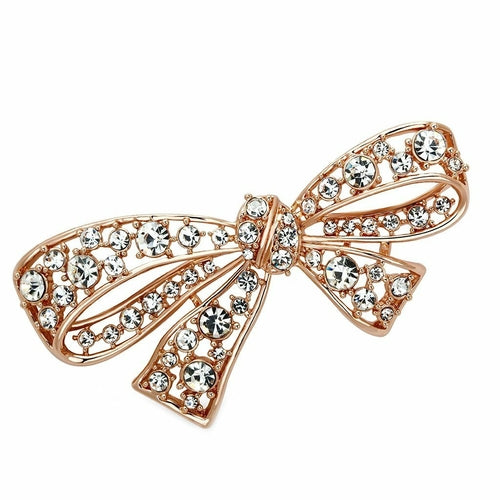 LO2883 - Flash Rose Gold White Metal Brooches with Top Grade Crystal