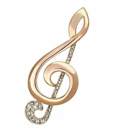 LO2893 - Flash Rose Gold White Metal Brooches with Top Grade Crystal