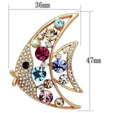 LO2923 - Flash Rose Gold White Metal Brooches with Top Grade Crystal