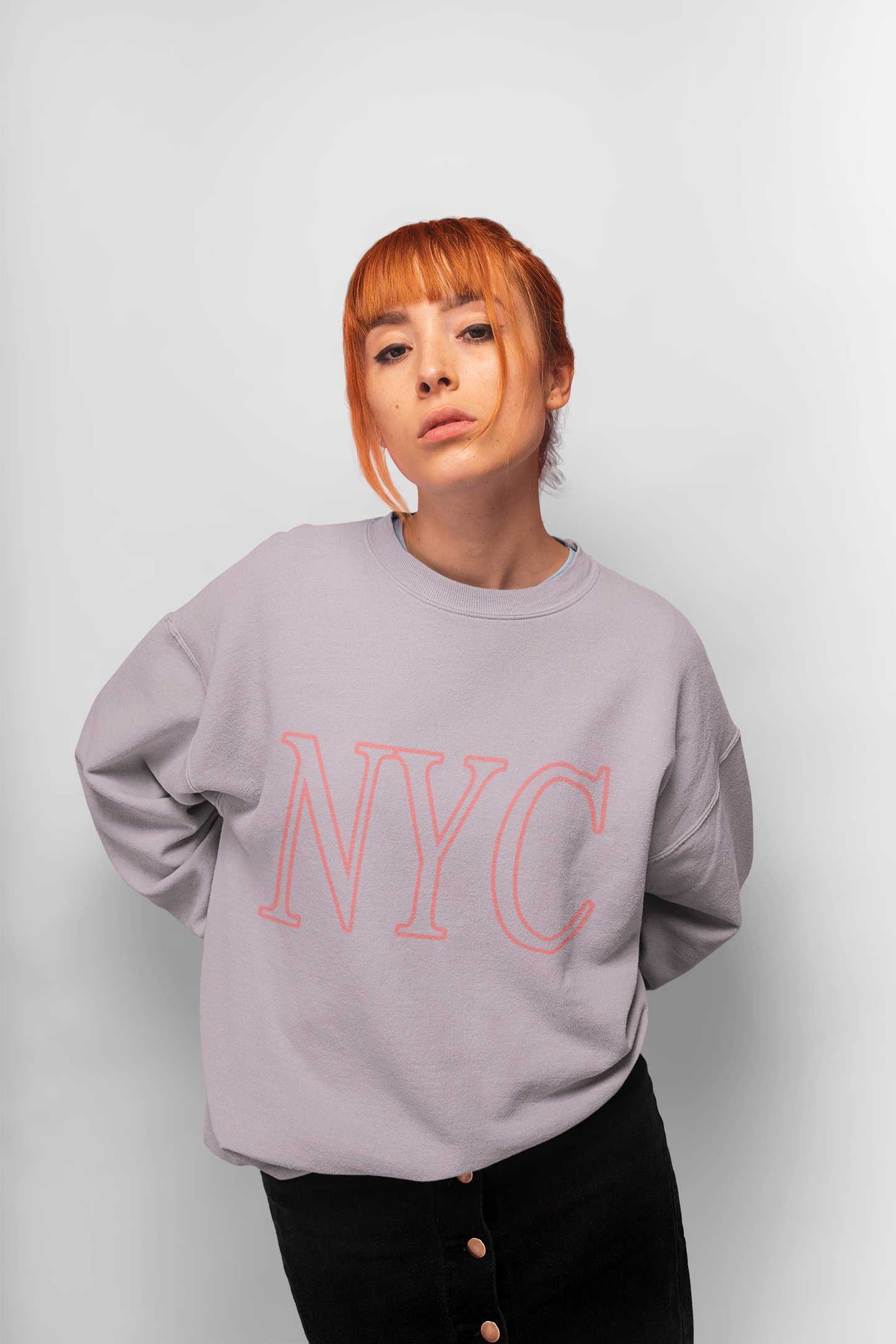Womens Pink NYC Crewneck Sweatshirt