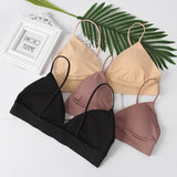 Soft Bralette Deep V Seamless Bras for Women Wireless Push Up Bra Comfortable Blackless Underwear Ladies Sexy Lingerie