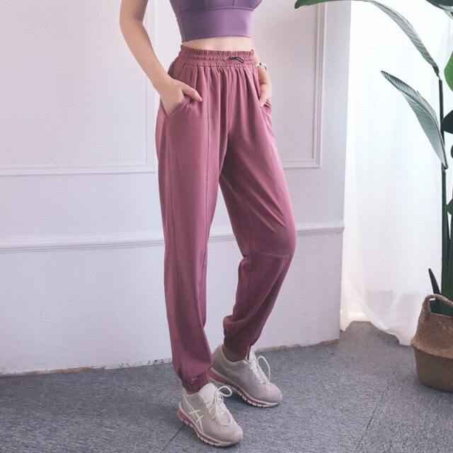 Workout Sweatpants Two Side Pockets Loose Fit Sport Yoga Joggers