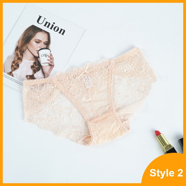 High Quality Transparent Women's Panties Lace Soft Briefs Sexy Lingerie Intimates