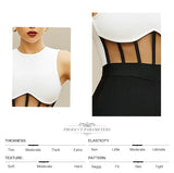 Bandage Jumpsuits Club Black And White Lace Sleeveless & Long Pants Lady Bodycon Jumpsuits