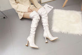 Women's Boots Stiletto Pointed Toe Leg Trimming Slimming Shoes
