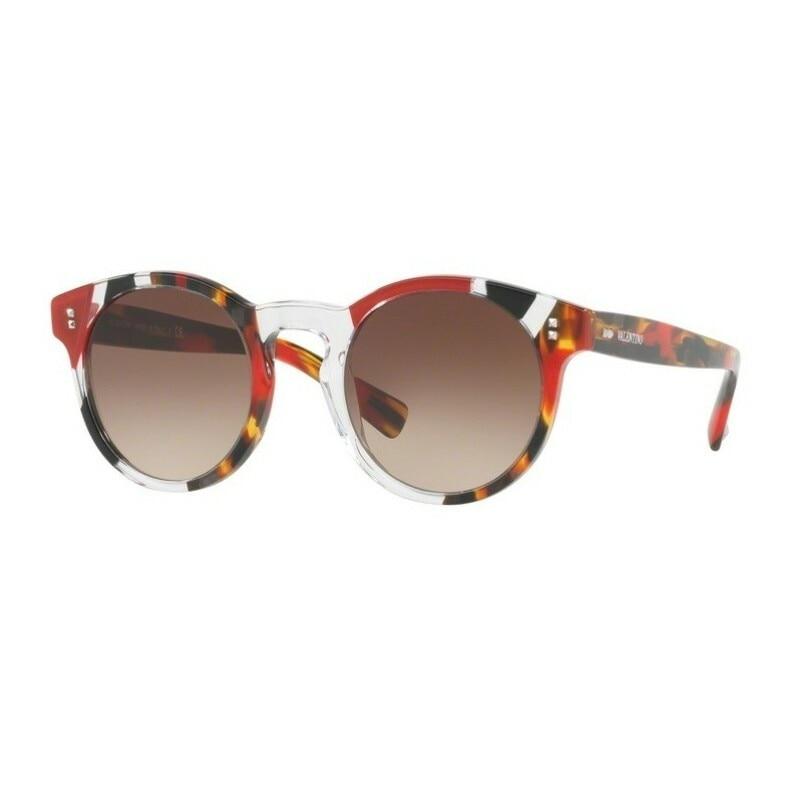 Valentino VA4009-505013 Round Lens Red Tortoise Women's Sunglasses